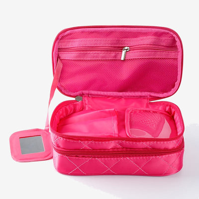 Waterproof Double Compartment Makeup Bag Nylon Portable Storage Bag