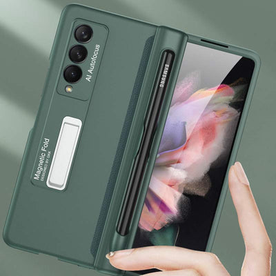 Samsung Galaxy Z Fold 3 Sturdy Phone Case With S-Pen Holder Built-in Magnetic Kickstand