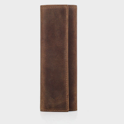 pencil case for business Vintage genuine leather simple pen case