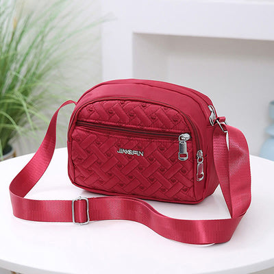 Oxford Lightweight Crossbody Bag Heart Diamond Pattern Soft Purse