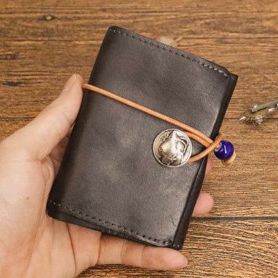 Retro Handmade Genuine Leather Card Holder Wallet for Men Women