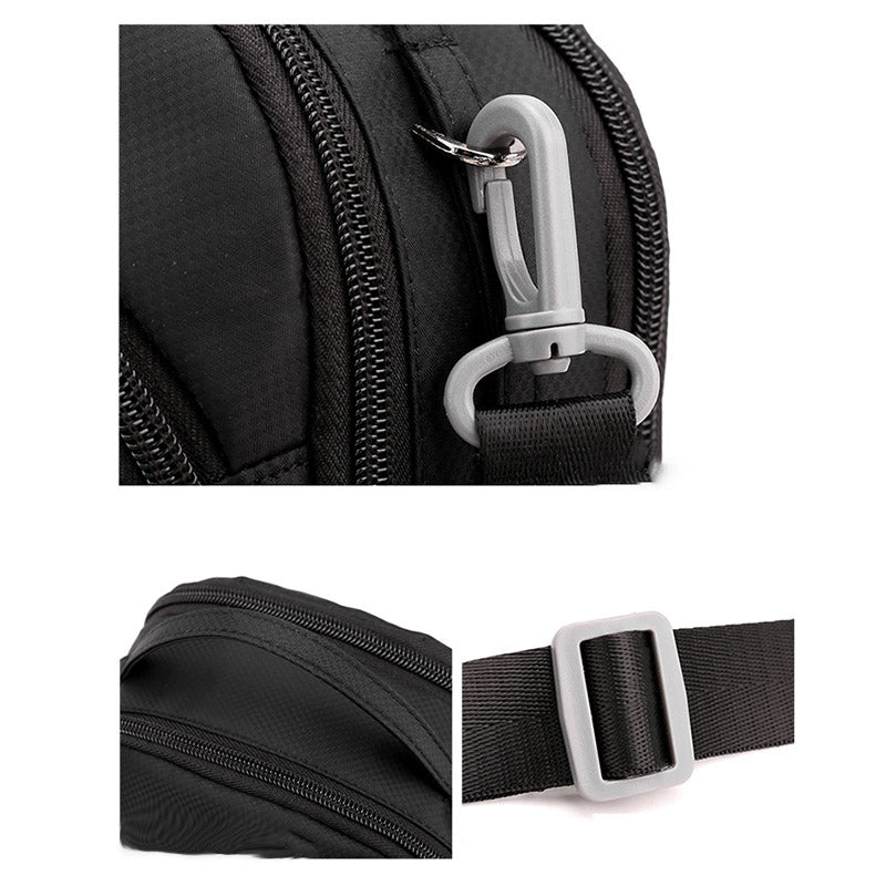 Double Layer Nylon Small Womens Mens Crossbody Bag Waterproof Lightweight Purse