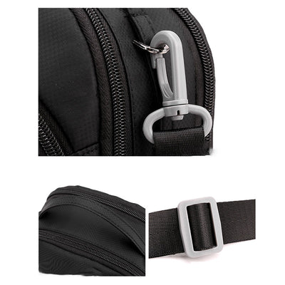 Double Layer Nylon Small Womens Mens Crossbody Bag Waterproof Lightweight Purse