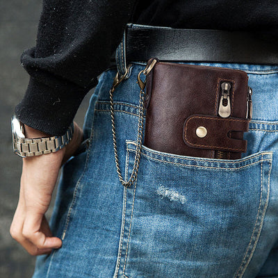 RFID Multifunctional Large Capacity Genuine Leather Wallet