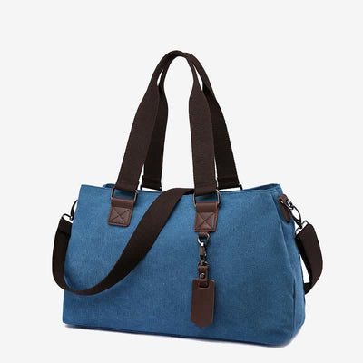 Triple Compartment Canvas Totes Handbag Multifunction Casual Crossbody Shoulder Purse