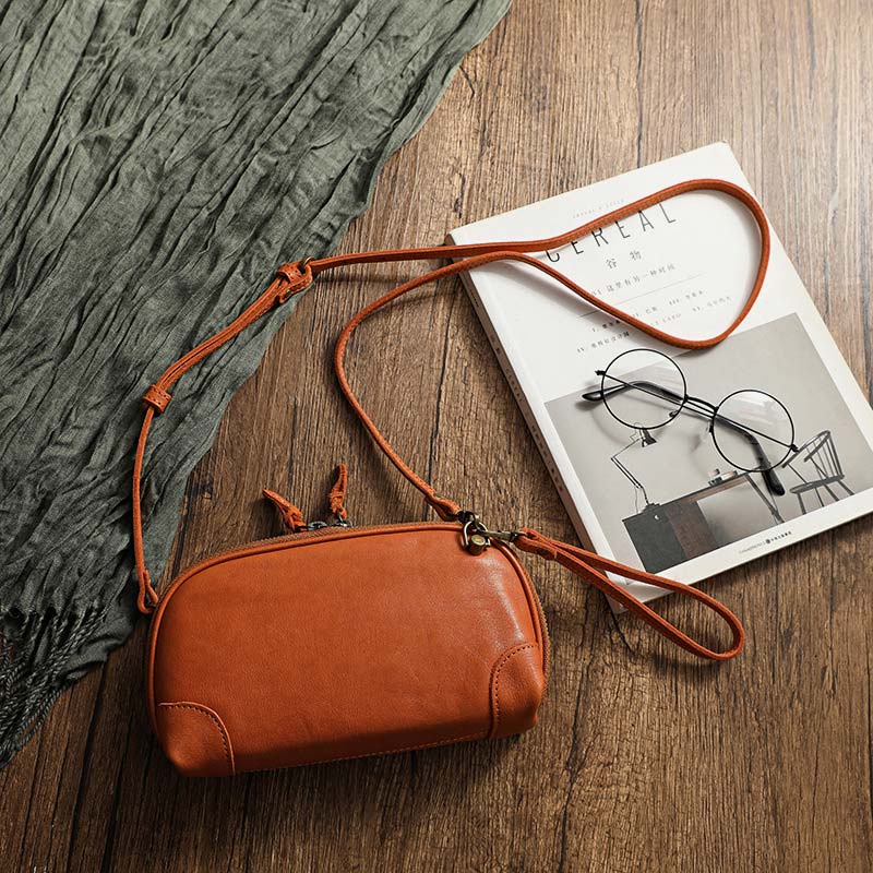 Multi-pocket Purses for Women Retro Leather Mini Crossbody Bag Clutch