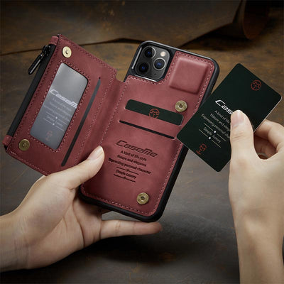 2 IN 1 Anti-theft RFID Phone Bag Wallet Smartphone Case Compatible with iPhone