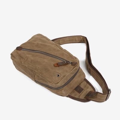 Canvas Sling Bag Shoulder Chest Pack Travel Hiking Crossbody Daypack