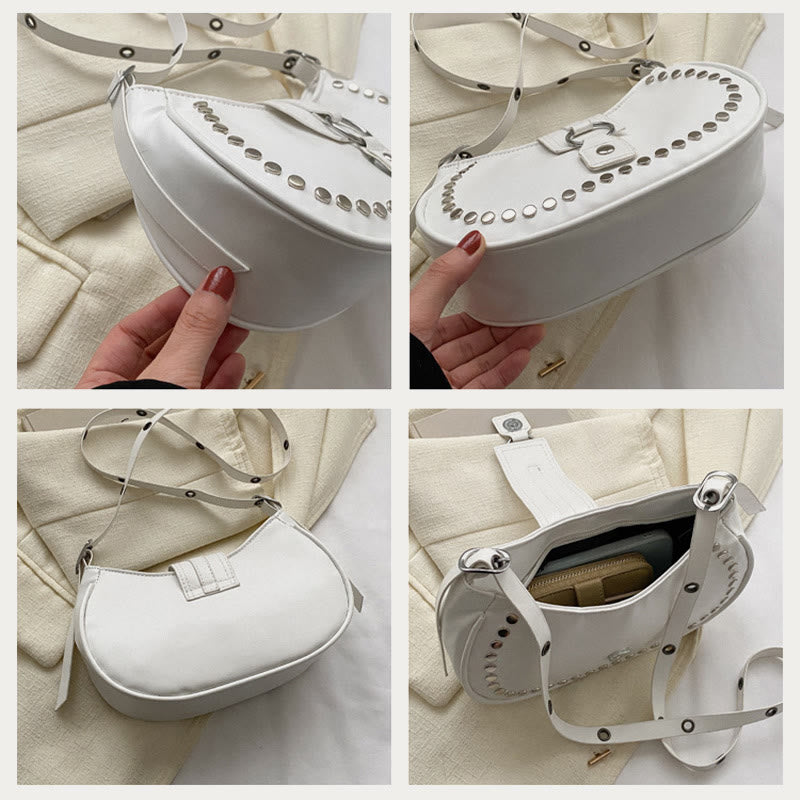 Rivet Crossbody Bag For Ladies Minimalist Punk Classic Purse