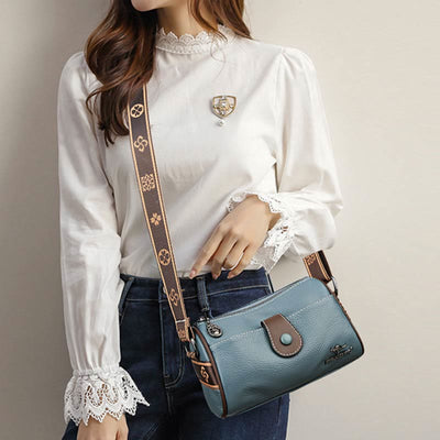 Retro Lady Underarm Bag Wide Strap Simple Women Crossbody Bag