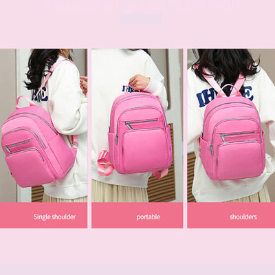 Backpack For Daily Use Simple Solid Color Casual Oxford Daypack