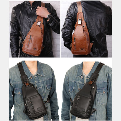 Vintage Genuine Leather Multi-function Sling Bag