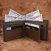Custom Men Leather Wallet Trifold Wallet Best Gift for Men Dad Son