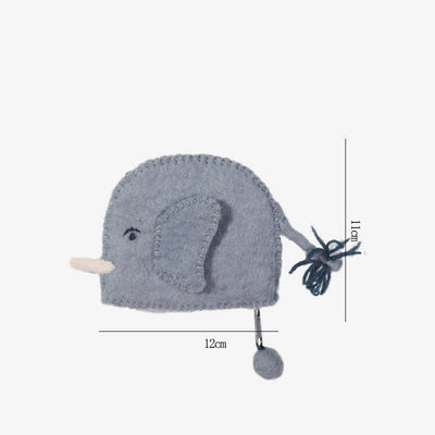 Wool Felt Coin Purse Cute Cartoon Furry Animal Shape Wallet