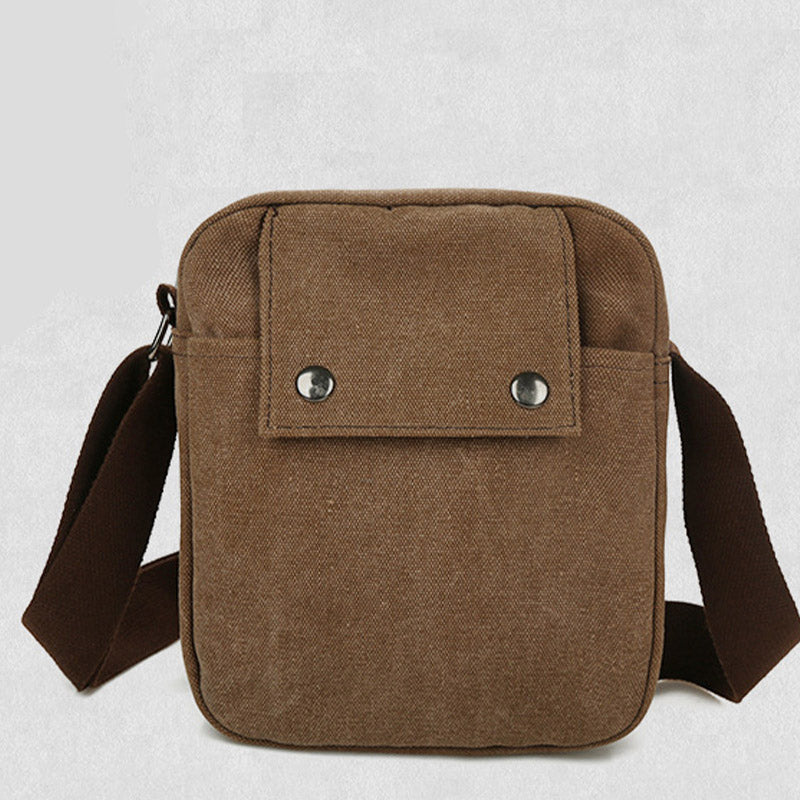 Mens Small Messenger Bag Multi-Slot Travel WorK Canvas Shoulder Bag