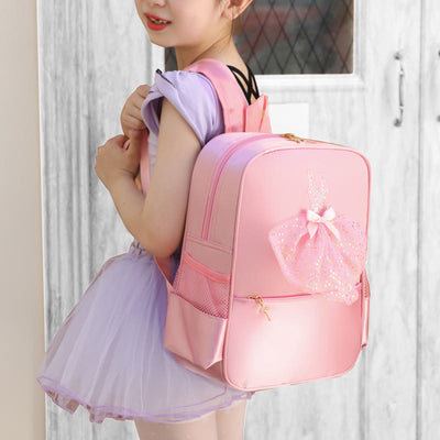 Girls Dance Backpack Ballerina Dress Decor Kids Dance Schoolbag