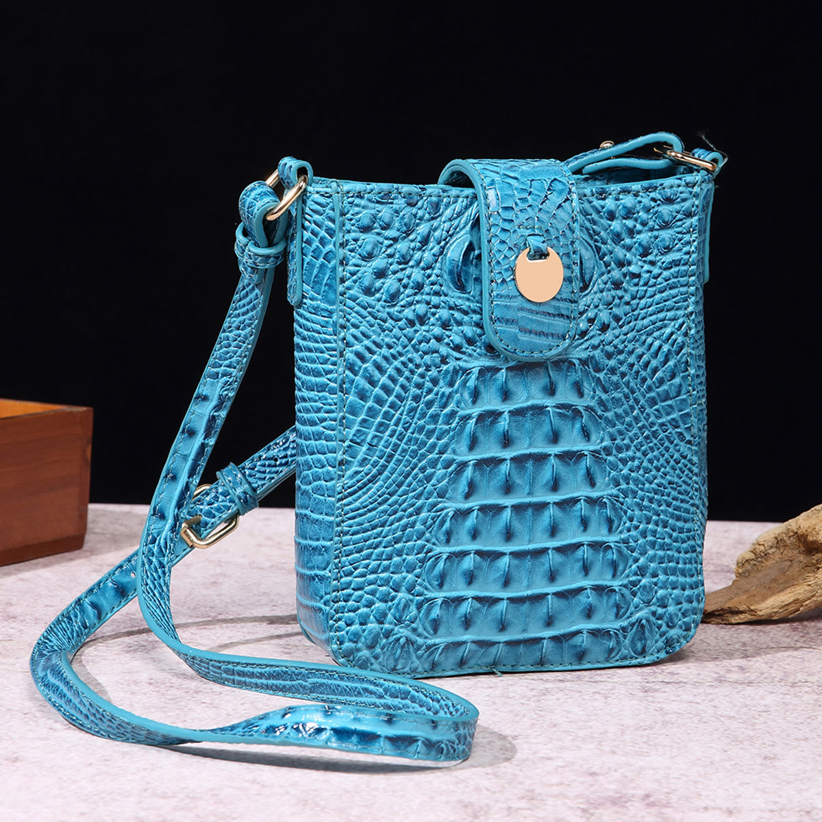 Crossbody Bag For Women Retro Crocodile Pattern Phone Bag