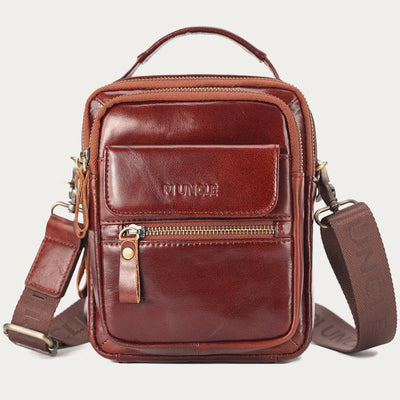 Messenger Bag For Men Business Small Portable Leather Crossbody Bag