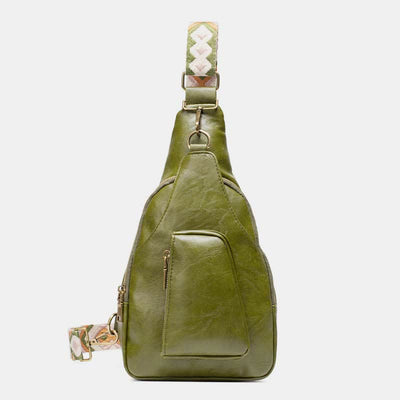 Vintage Soft Leather Sling Bag for Women Large Capacity Shoulder Daypack