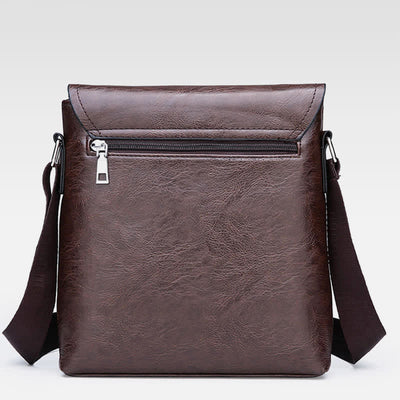Vintage Leather Messenger Shoulder Crossbody Bag for Men Work Business