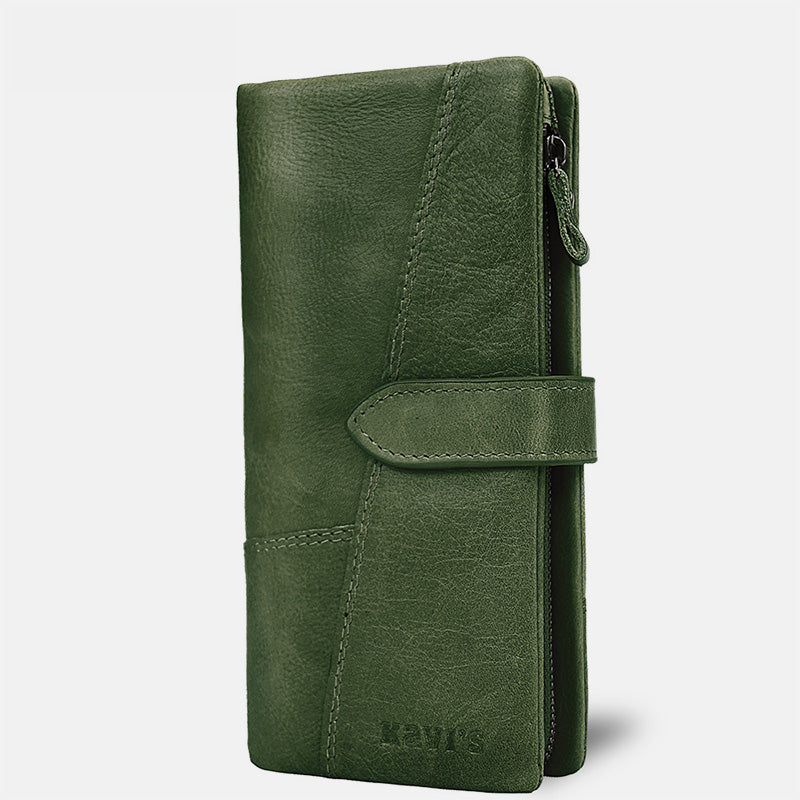 RFID Large Capacity Vintage Genuine Leather Purse
