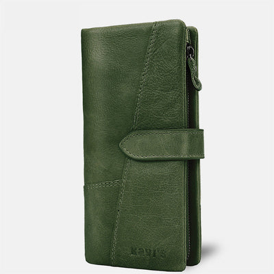 RFID Large Capacity Vintage Genuine Leather Purse