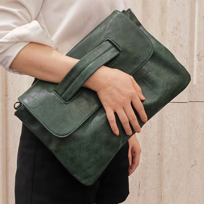 Vegan Leather Shoulder Bag Clutch For Women Fashion Handbag with Crossbody Strap