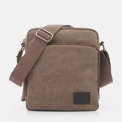 Vintage Canvas Mini Crossbody Shoulder Bag Men Small Purses with Multi-Slot