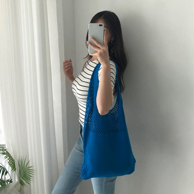Tote Bag For Women Ethnic Style Wool Knitted Shoulder Bag