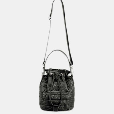 Puffer Drawstring Bucket Bag for Women Down Satchel Quilted Shoulder Bag