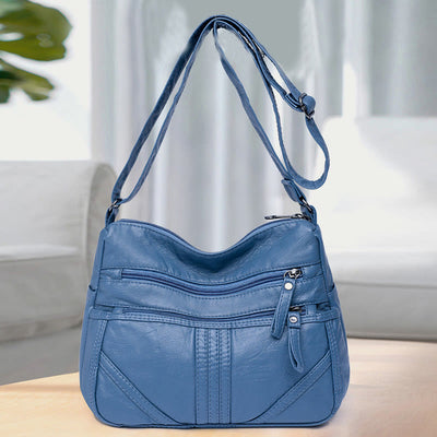 Vintage Large Capacity Shoulder Bag For Women Soft Leather Purse