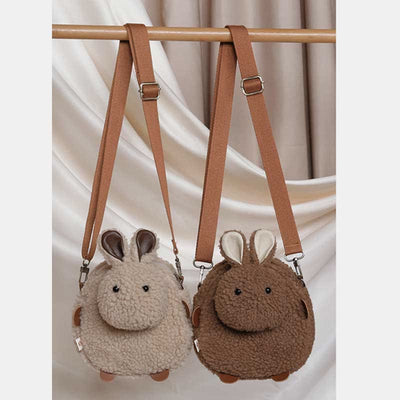 Cute Plush Bunny Crossbody Bag Fluffy Rabbit Shoulder Bag Handbags