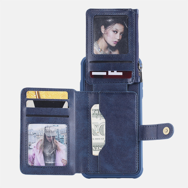 Multi-Slot Leather Wallet Case for iPhone Samsung