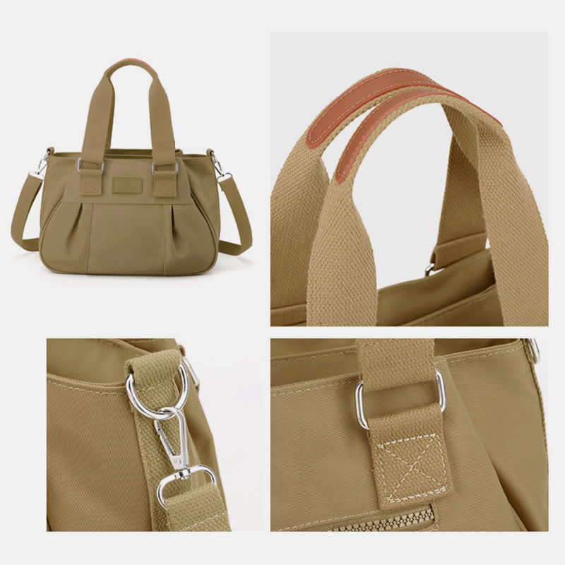 Triple Layer Nylon Purses for Women Top Handle Satchel Crossbody Bag