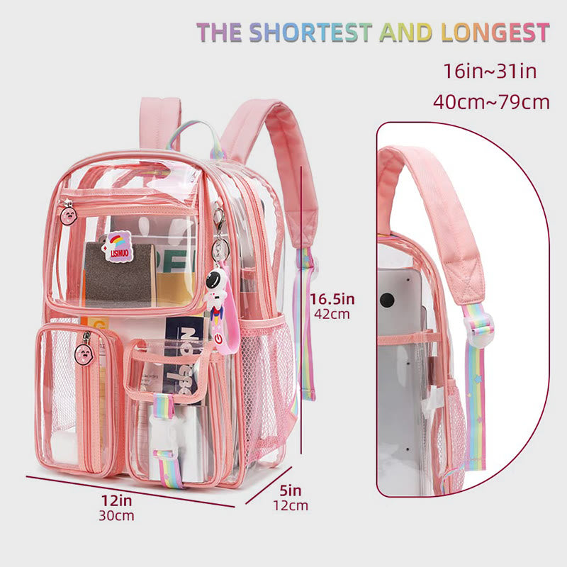 Transparent Backpack For School Students Large Capacity Leisure PVC Daypack