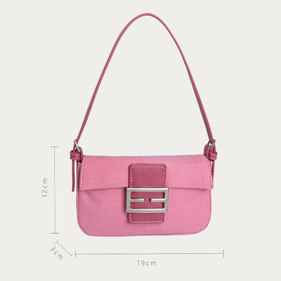Shoulder Bag For Women Vintage Matte Pink Elegant Handbag