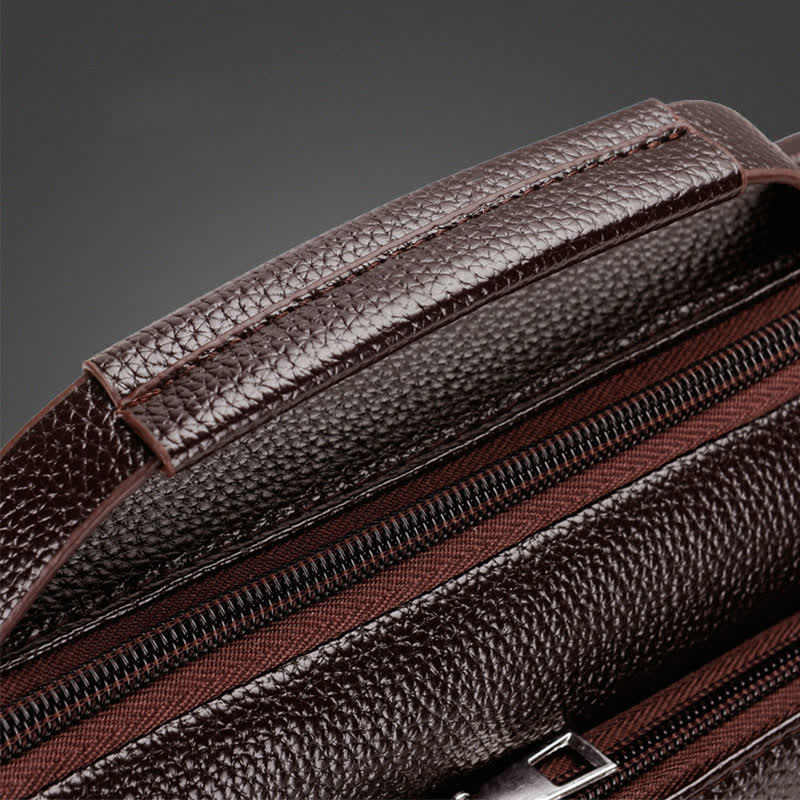 Retro Leather Satchel Messenger Bag for Men Traval Shoulder Bag