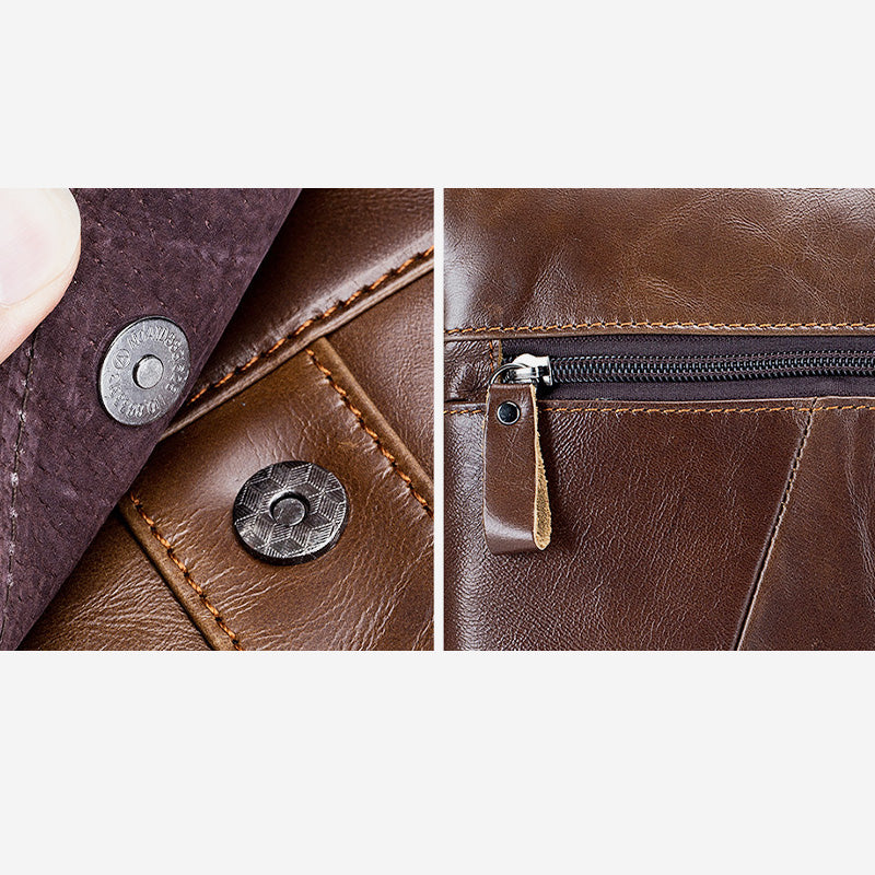 Large Capacity Genuine Leather Retro Shoulder Bag Crossbody Bag