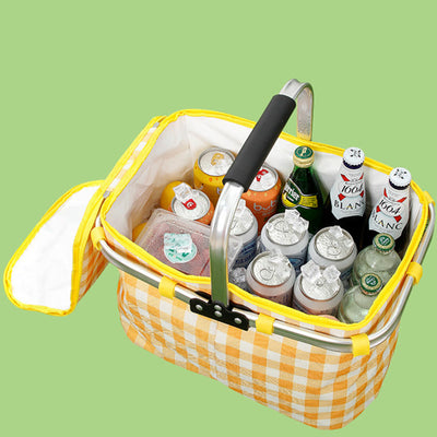 Cooler Bag For Outing Travel Thickened Aluminum Film Picnic Basket