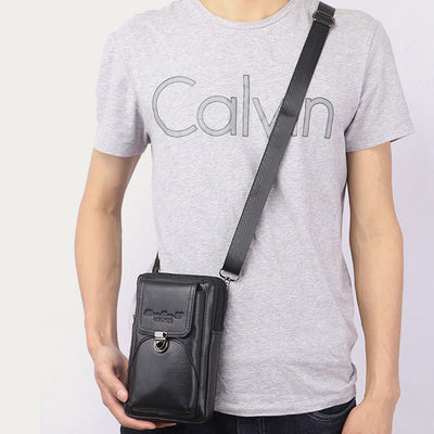 Small Messenger Bag For Men Business Genuine Leather Portable Bag