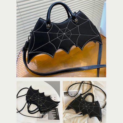 Crossbody Bag For Halloween Outfit Creative Bat Pattern Leather Bag