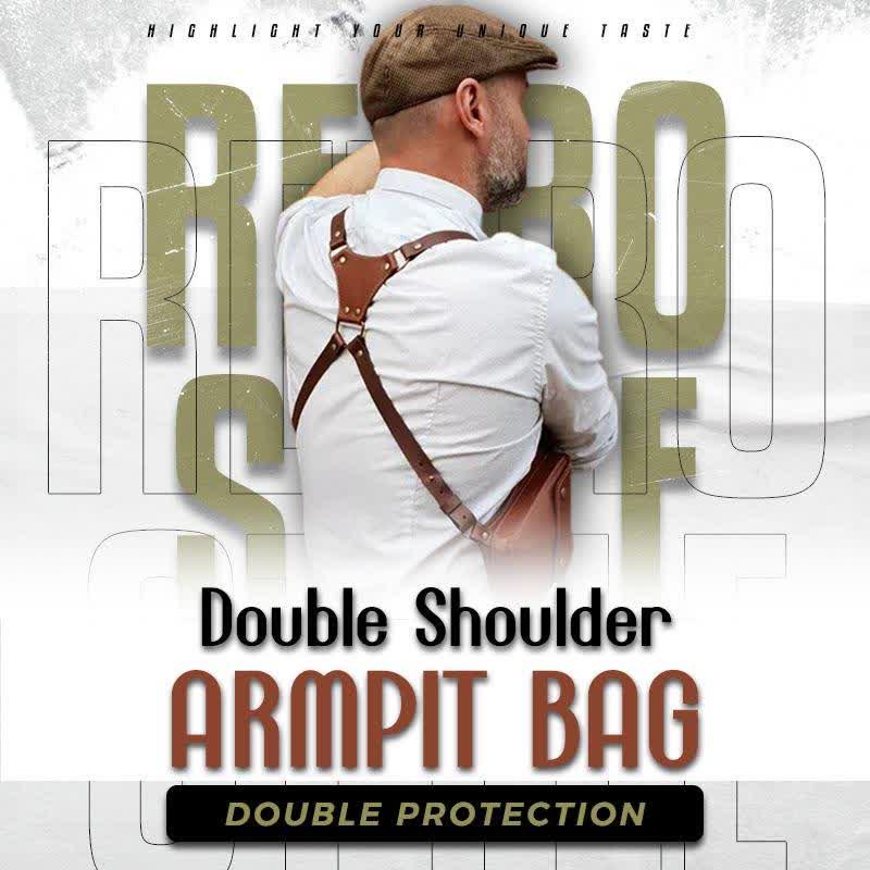 Anti-theft Underarm Shoulder Bag PU Leather Double Shoulder Armpit Bag Wallet
