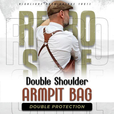 Anti-theft Underarm Shoulder Bag PU Leather Double Shoulder Armpit Bag Wallet