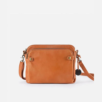 Vintage Three Layer Leather Crossbody Shoulder Bag For Women
