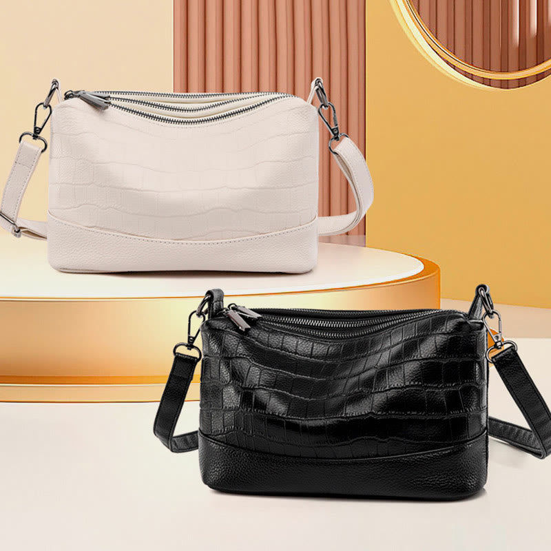 Simple Crossbody Bag For Women Crocodile Print Retro Daily Bag