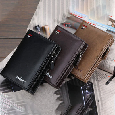 Front Pocket Wallet for Men Multi-Slot Leather Wallet with ID Window