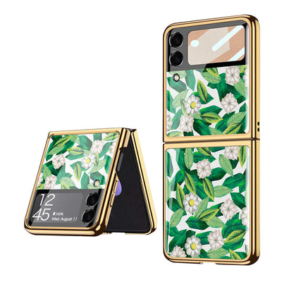 Samsung Galaxy Z Flip 3 Case Floral Premium Thin Transparent Hard PC Phone Cover