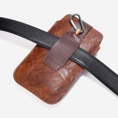 Retro Men EDC Genuine Leather Phone Bag