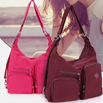 Nylon Hobo Handbags Convertible Backpack Crossbody Shoulder Bag