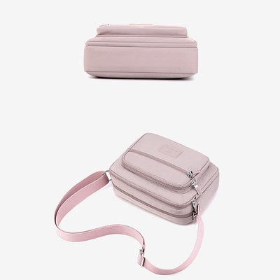 4 Zip Crossbody Bag Lightweight Nylon Purse for Women